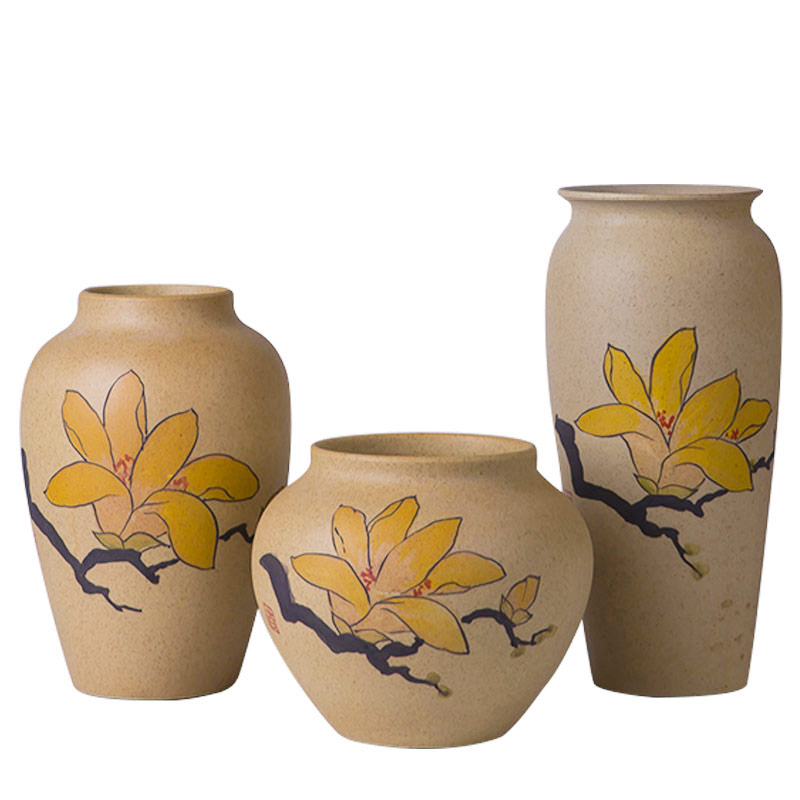 New Chinese style home sitting room adornment handicraft furnishing articles modern simplicity of three - piece ceramic vase