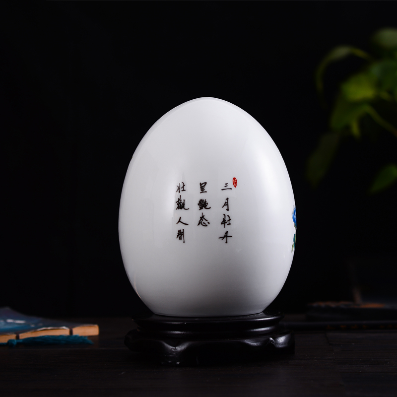 Jingdezhen ceramics JiXiangFu egg sitting room ark, home furnishing articles of modern Chinese style household handicraft ornament