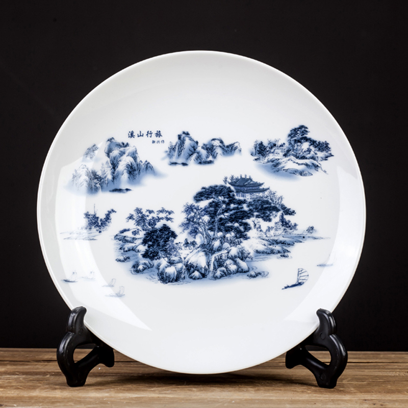 Jingdezhen ceramics decoration plate of Chinese style household act the role ofing is tasted, the sitting room porch TV ark, wine desktop furnishing articles