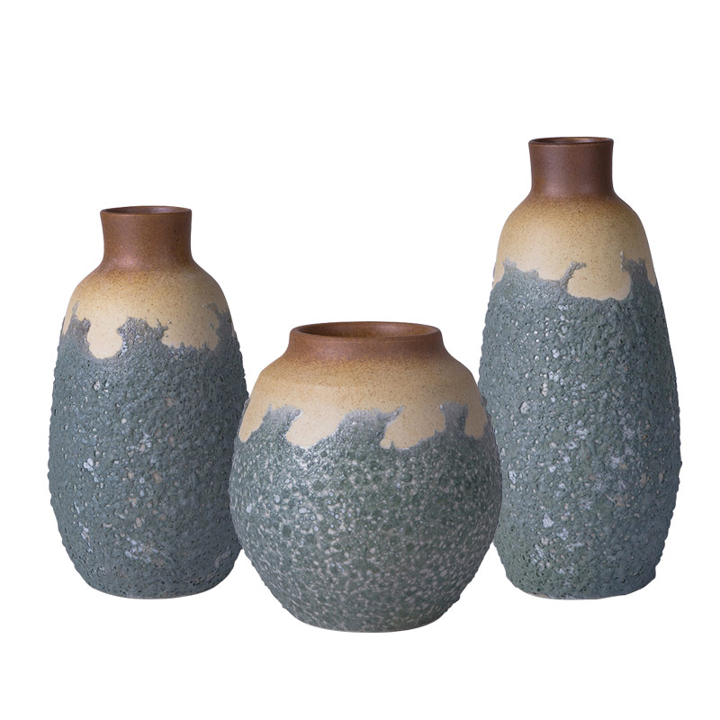 Jingdezhen ceramic hydroponic Chinese style restoring ancient ways move three - piece vases, flower arrangement home TV ark adornment furnishing articles