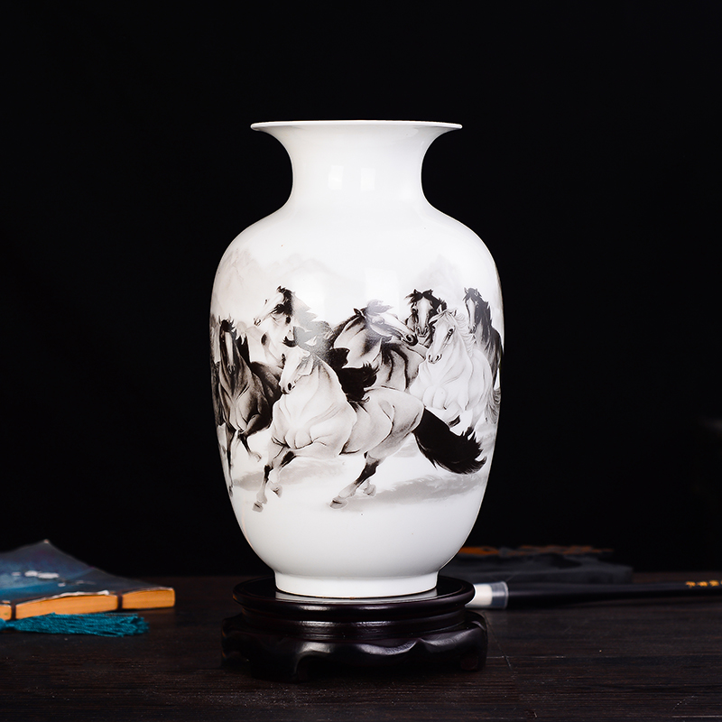 Jingdezhen ceramics Chinese vase three - piece furnishing articles of modern home sitting room ark, flower arrangement adornment ornament