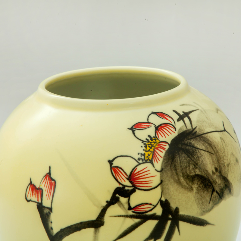 Rice lu, new Chinese style ceramic hand - made vases three - piece flower arrangement sitting room adornment jingdezhen furnishing articles by hand