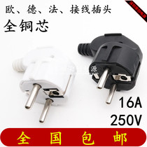 European standard 16A 250V plug French socket self-wiring power supply German French Korean Thai and Russian elbow 2 feet round feet