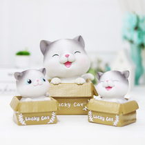 Cat piggy bank ornaments piggy bank large capacity creative cash box Net red cute girl boy piggy bank adult
