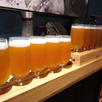 greenlem Nordic style glass craft beer glass Pine cup plate Fashion creative bar clear bar beer plate