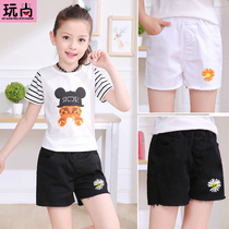 Girls Shorts Wear Joker 2020 New Summer Dress Children Sunflower Black Casual Hot Pants Thin Pants