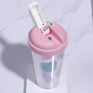 face吸管水杯子女夏季网红ins少女心可爱便携塑料防摔大人随手杯