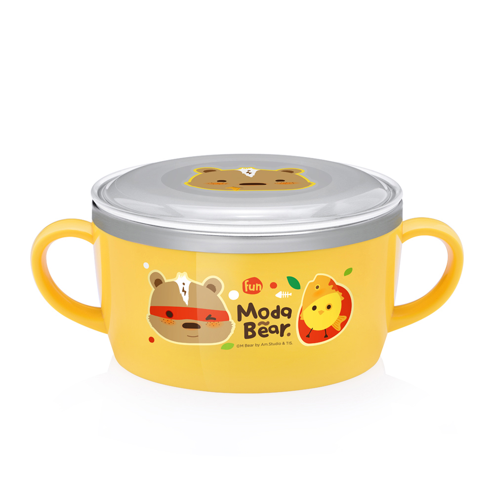 韩国爱婴小铺宝宝碗不锈钢婴儿辅食碗保温碗卡通儿童餐具套装进口