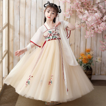 Girls ancient dress superxianghanfu ancient wind jacket dresses summer clothing children loaded with Chinese wind little girl with dress summer