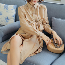 2020 new maternity dress spring and summer elegant intellectual pregnant womens shirt dress tide Hot Mom personality fashion out