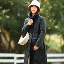 Pregnant woman Winter long sleeves Turning Pure Color Medium Long down Down Clothing Hitting Undertide Moms Fashion Loose Korean version of the new cotton suit