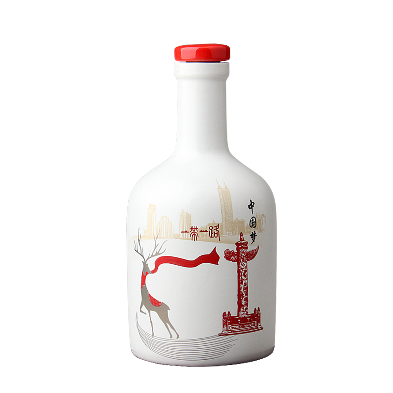 Jingdezhen ceramic bottle 1 catty on the new suit creative decoration bottles little jars seal wine wine bottle bag in the mail