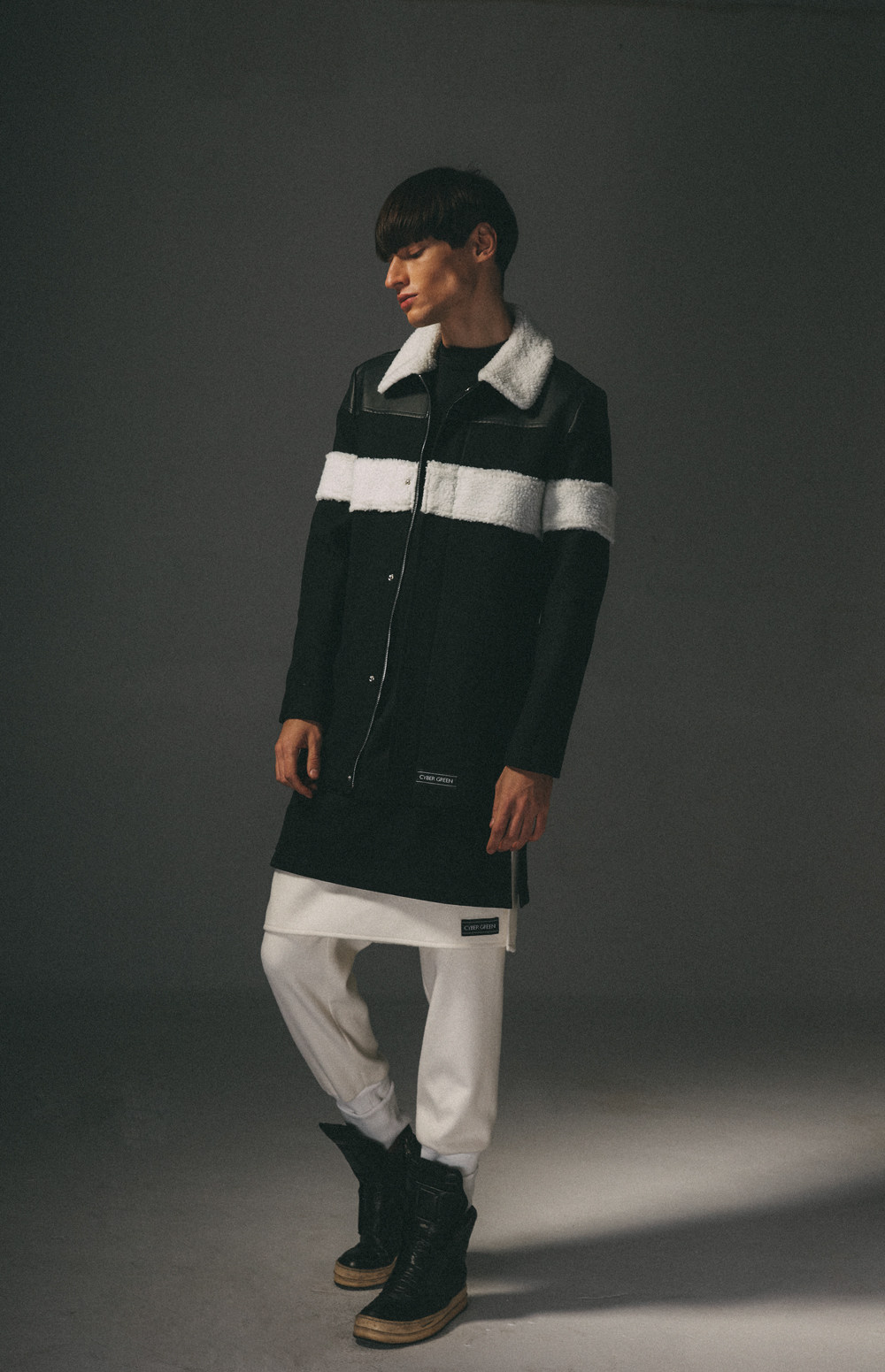 cybergreen immortal 双层长螺纹设计师款休闲长裤/运动裤 白色