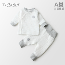 Tebel Baby Lingerie Suit Spring Autumn Warm Clip Cotton Autumn Clothes Autumn Pants Pyjamas With High Waist And Tummy Clothing