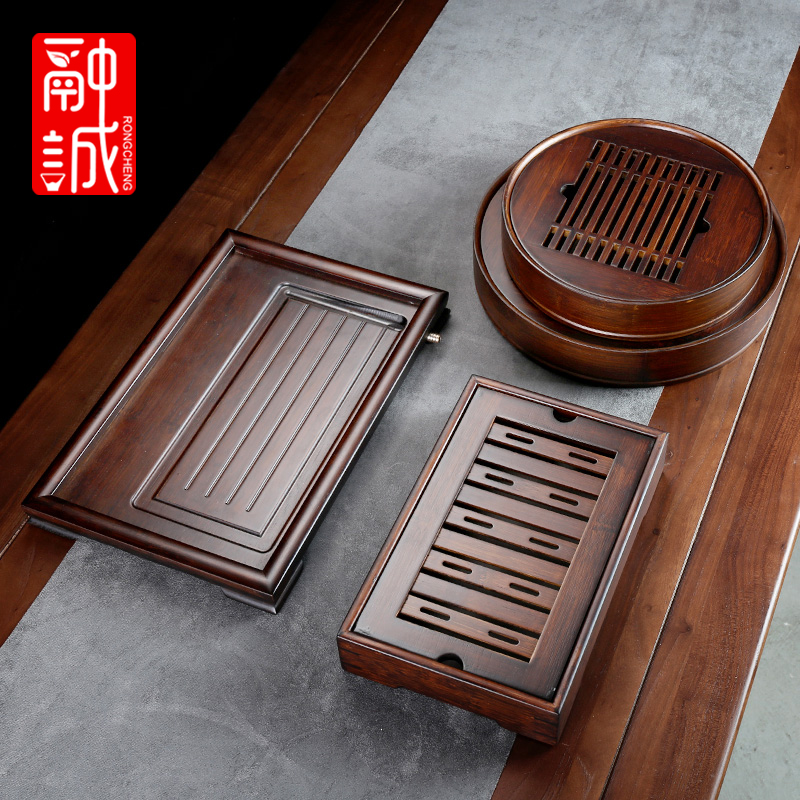 Bamboo tea tray with simple circular tray was kung fu tea set drop dry plate of small reservoir type tea tea table