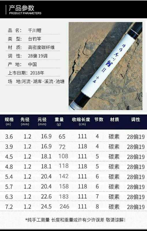 千川钓竿价格表图片