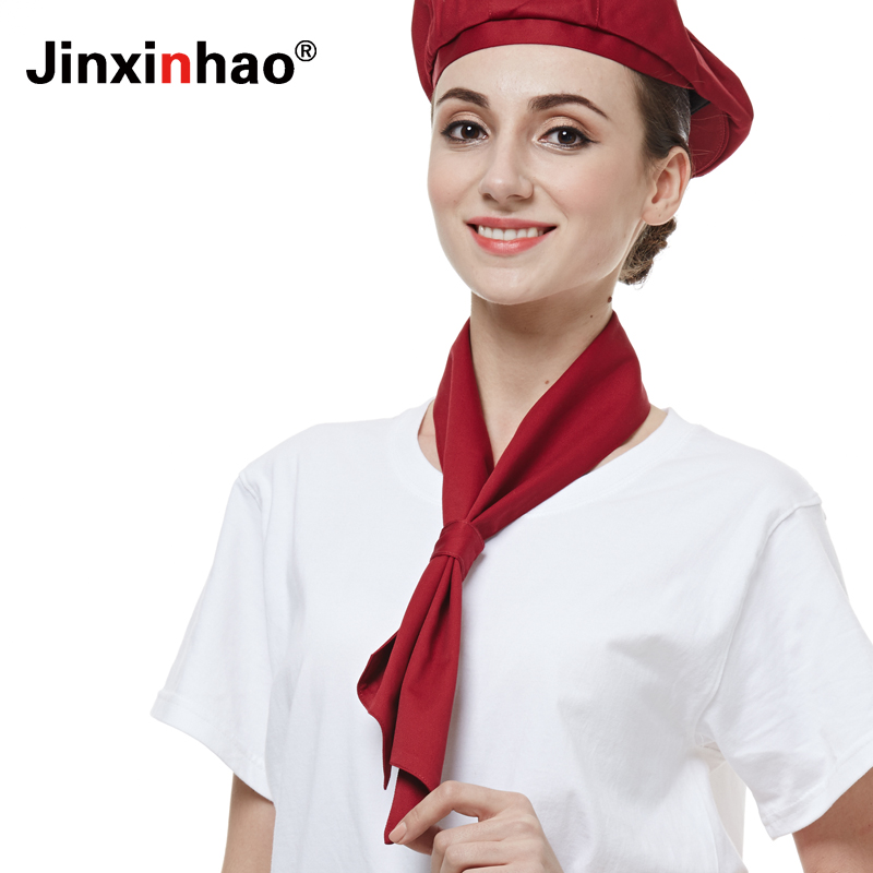 厨师领巾梯形巾男女西餐厅厨房酒店后厨服务员工作汗巾纯色围巾