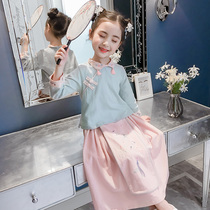 Girl Hanfu dress Autumn New Chinese style super fairy 6-year-old child 12-year-old girl childrens clothing princess skirt