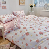 Four sets of 100 full cotton in pure cotton beds Cute princess wind bed sheets Three sets of girls in summer