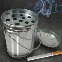 BUCKET Japan imported stainless steel ashtray creative personality living room with lid washable office ashtray