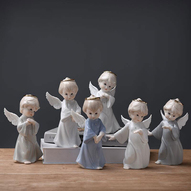 European ceramic figures angel decoration wine porch decoration furnishing articles household act the role ofing is tasted creative wedding gift