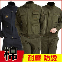 Pure Cotton Work Suit Suit of Men and Womens Lawsuit Mens and womens wear and winter thickened electrowelding workwear wear-proof and anti-burn flame retardant tooling custom-made