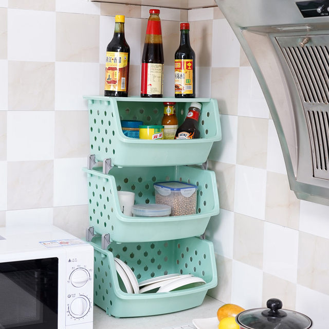 Kitchen multi-layer vegetable racks floor-standing storage rack plastic storage basket storage rack rectangular rack vegetable rack Kitchen multi-layer vegetable racks floor-standing storage rack plastic storage basket storage rack rectangular rack vegetable rack