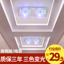 LED double-headed aisle light Rectangular crystal bold light Corridor entrance opening 10*20 spot light Surface mounted downlight