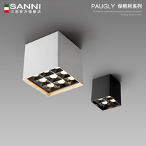 Surface mounted downlight Square led Nordic living room without main light Ceiling ceiling ceiling COB spot light Single head anti-glare