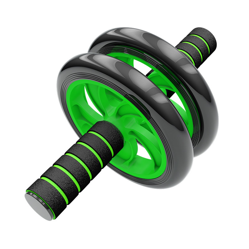 健腹轮腹肌轮男士收腹马甲线健身器材家用双轮静音配跪垫送防滑袜