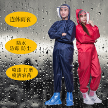 One-piece raincoat Full body long anti-rain adult female raincoat One-piece suit Male motorcycle foot riding rain pants