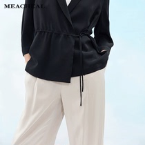 MEACHEAL missier 2019 summer new beige wide-leg pants new pleated loose wide-leg pants