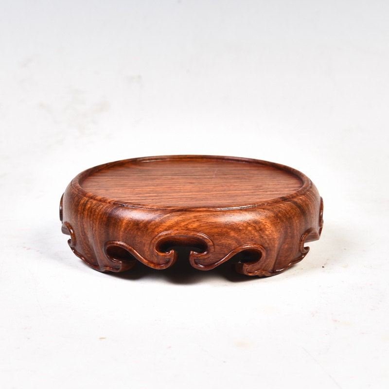 Red wingceltis spend pear mahogany round base solid wood furnishing articles log base stone, jade zisha teapot tea base