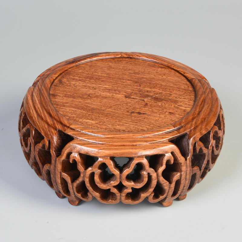Redwood base rosewood carving clouds, what round base solid wood vases, incense burners are it tea base