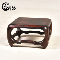 Qin Shu red sour branch square square solid wood base small flower bonsai pot base mahogany base