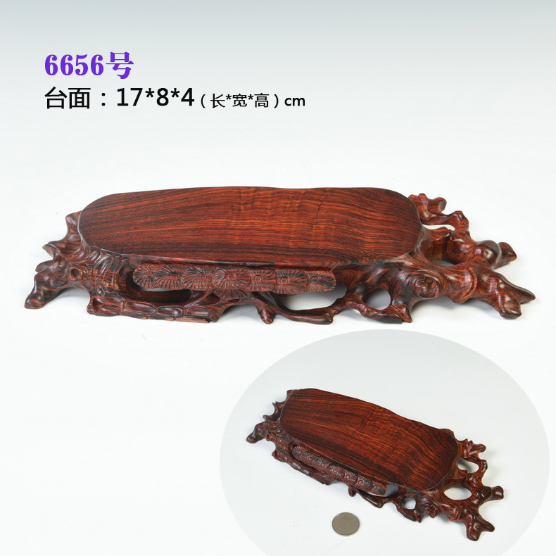 Pianology picking red rosewood carving stone, ceramic tea pot - the root carving handicraft furnishing articles pottery excavated wood base