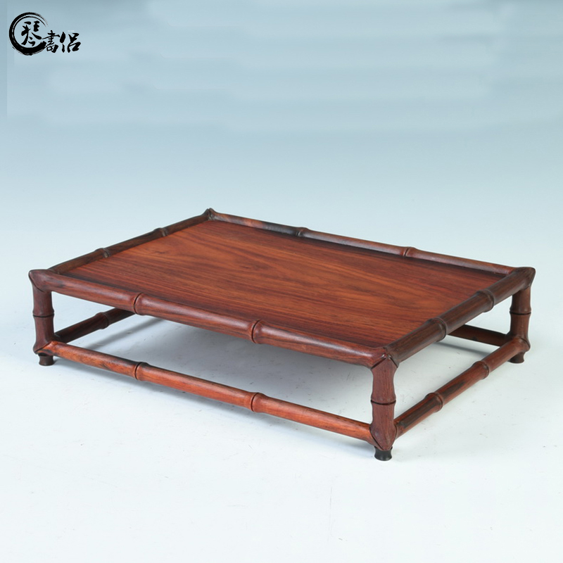 Pianology picking red acid branch miniascape of bamboo base mahogany base solid wooden base tank base jade stone base