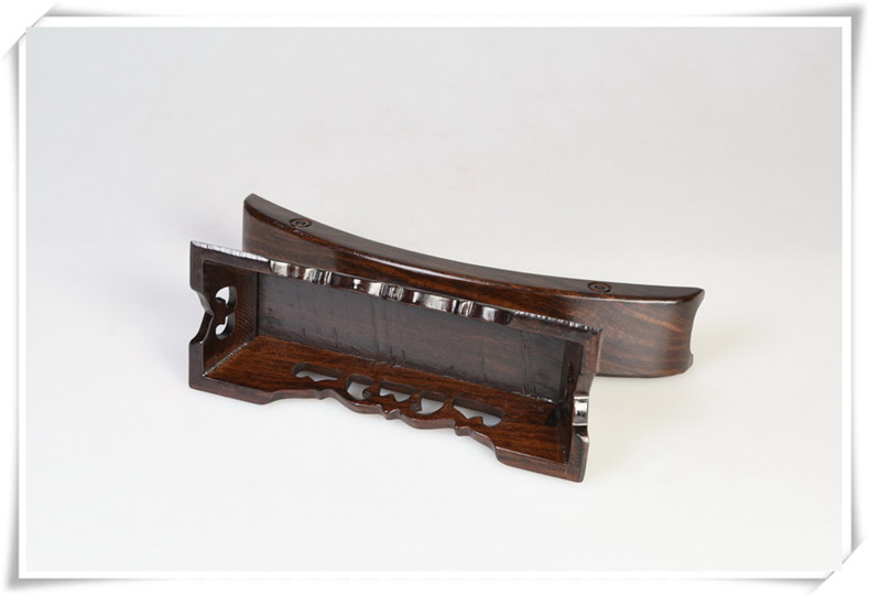 Pianology picking ebony wood carving handicraft ruyi solid wood frame tool rest knife sword carriage tool slide base