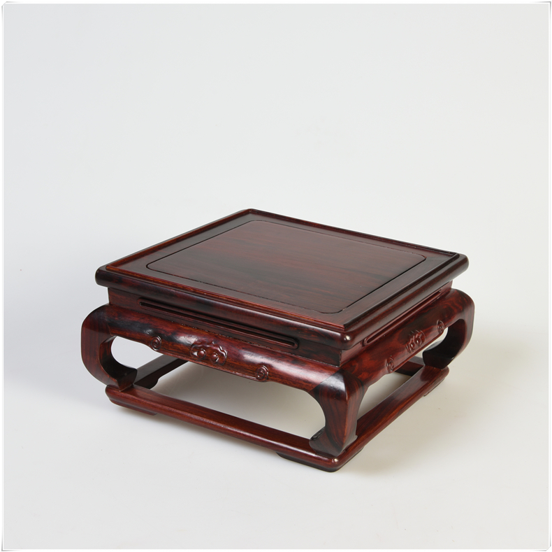 Pianology picking mahogany base rectangle miniascape of solid wood base square vase jade penjing base