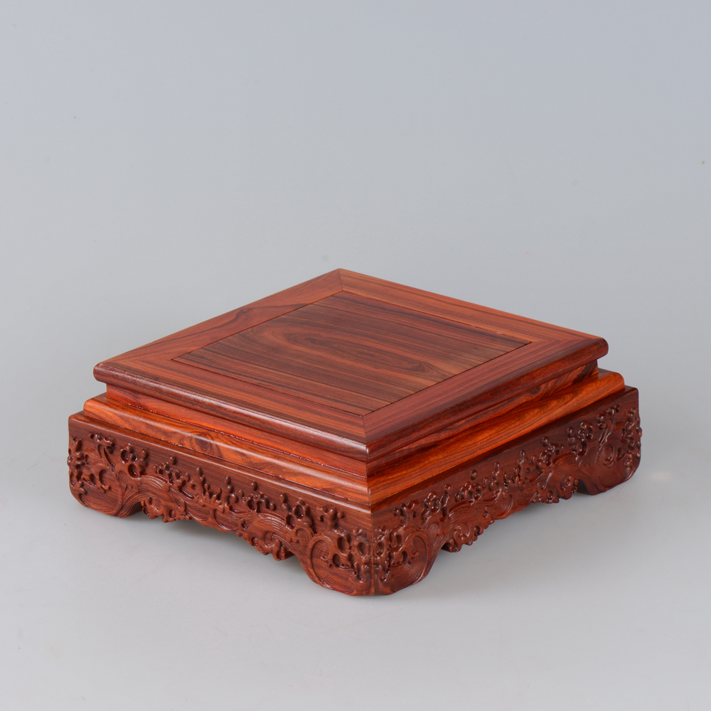 Redwood base solid wood rectangle jade stone furnishing articles planter base square for FoTai Buddha base