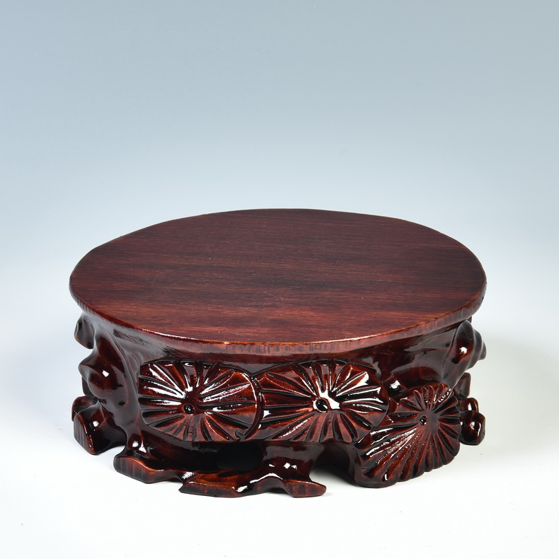 Pianology picking are it base round solid wood flowerpot furnishing articles of handicraft base tea base stone base