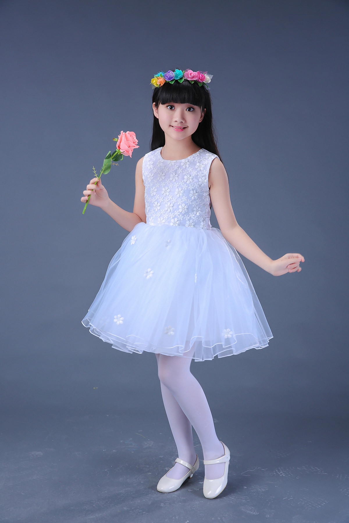 六一幼儿园儿童演出服女孩公主裙表演服小学生蓬蓬裙女童舞蹈纱裙