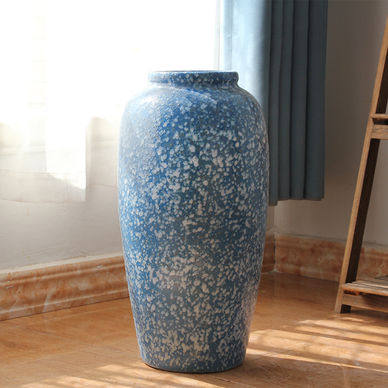 Modern American rural Mediterranean blue ceramic coarse some ceramic pot vase restoring ancient ways the sitting room the bedroom furnishing articles ornaments