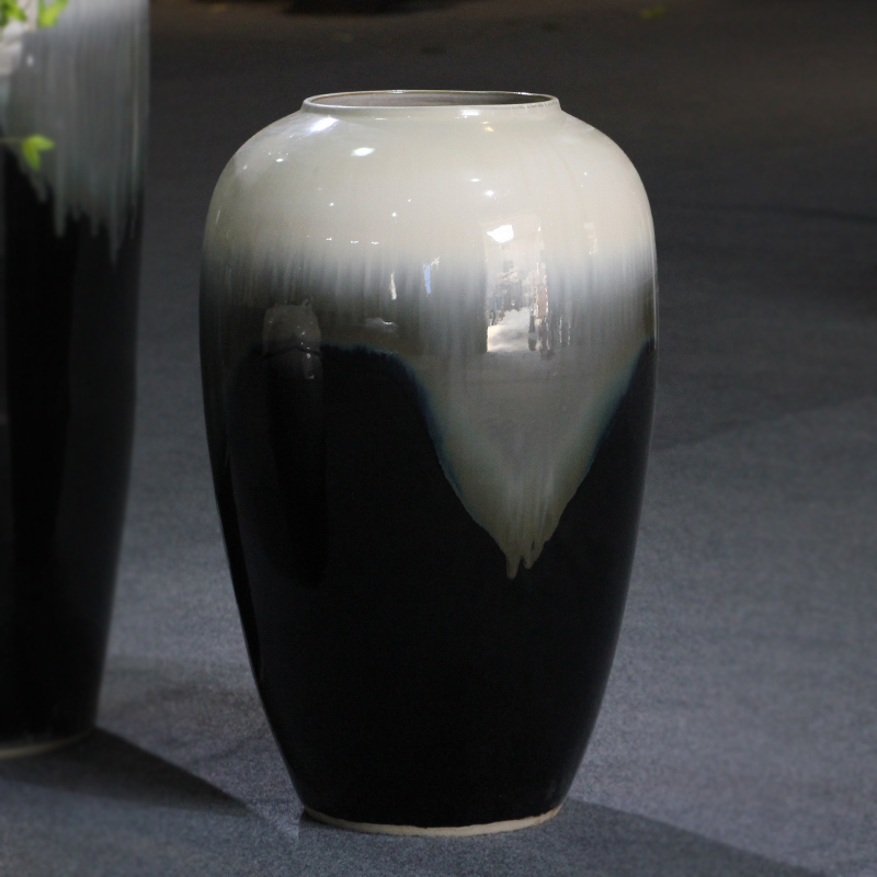 I and contracted, black - and - white industry of large wind jingdezhen ceramics vase furnishing articles hotel club villa decoration