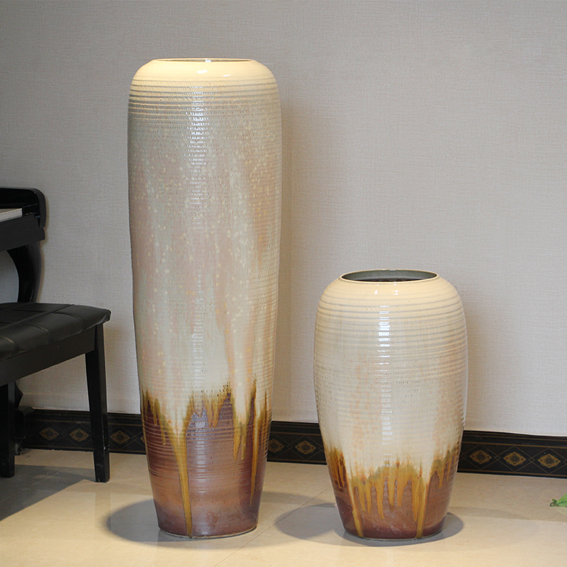 Color glaze up ceramic floor vase vase modern European sitting room decoration to the hotel home furnishing articles