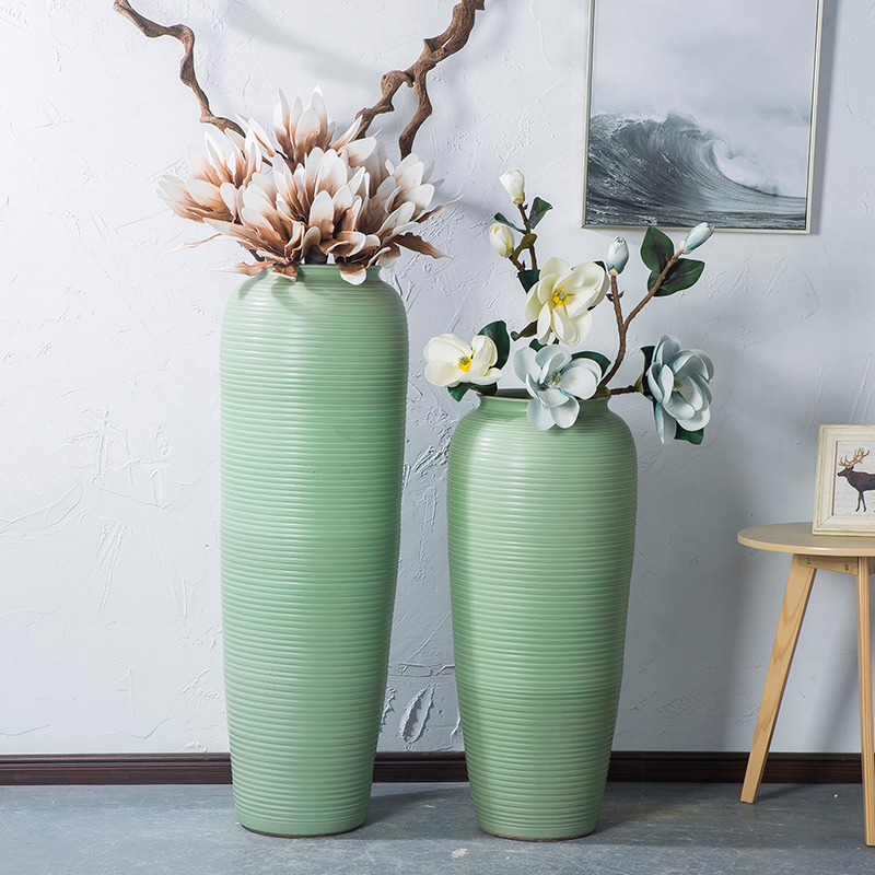 Jingdezhen I and contracted ceramic vase landing big sitting room dry flower arranging flowers is placed on the Nordic and fresh your up green