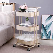 Beauty nail shelf Floor-standing multi-layer household removable trolley with wheels Living room kitchen storage rack