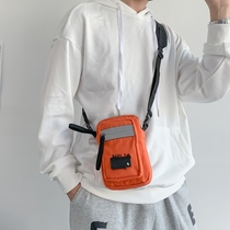 Day Series Street Trend Mobile Phone Bag Men Mini Satchel Zero Wallet Reflective Light Small Bag Sports Casual Single Shoulder Bag