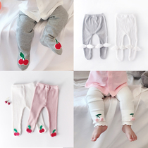 Girls spring leggings 2020 spring and autumn children's clothing new knitted pants cotton outside wear foreign style baby pants