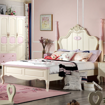 Solid wood light luxury childrens bed 1 5 meter bed American walnut wood single bed pure solid wood 1 2m powder princess bed